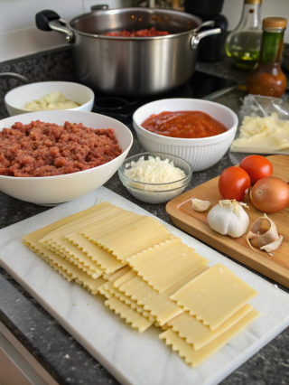 How to Cook Homemade Lasagna with Rich Meat SauceIngredients